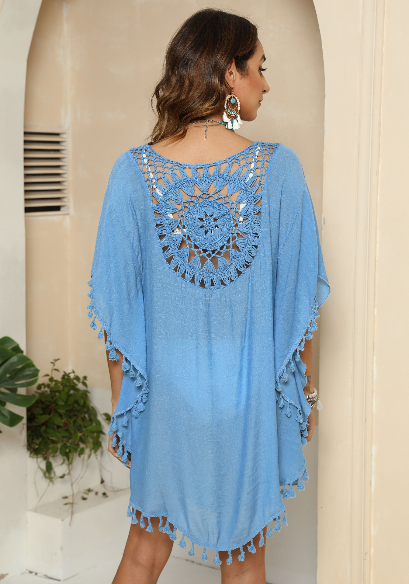 Womens Boho Beach Cover Up Casual Summer Swimsuit Kaftan